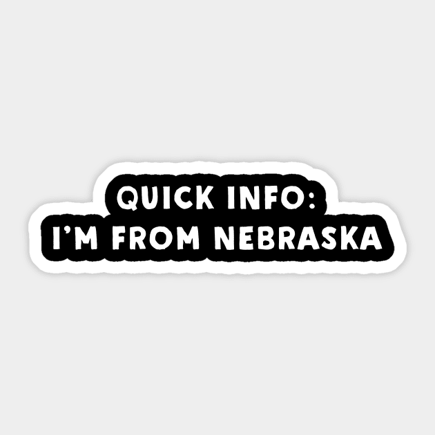 Nebraska Cool & Funny Sticker by Novel_Designs